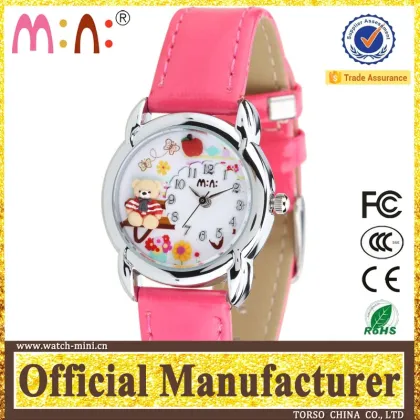 Factory wholesale high quality 3D lovely bear water resistance rolling case boy london watch