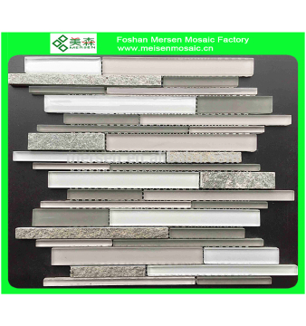 BK203 long strip glass mosaic tile for kitchen bathroom