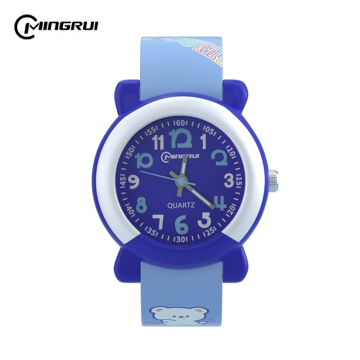 Original Design Cute 3D Cartoon Animal Kids' Quartz Wrist Clock Slap Band Watch