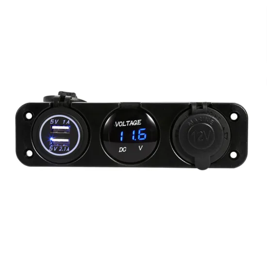 CHSKY Waterproof Dual USB Motorcycle Car Charger with Voltmeter & Cigarette Lighter Socket