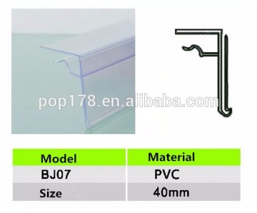 supermarket PVC glass Shelf Talker Sign Holders for Price Channels