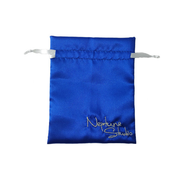 Satin Bag Pouch Blue