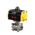 Position Spring Return SS304 Pneumatic 3way Ball Valve