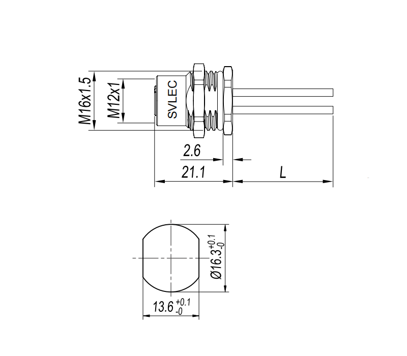 M12 panel mount Connector