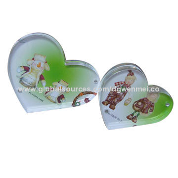 Hot Sale Heart-shaped Acrylic Photo Holders, Customized Sizes