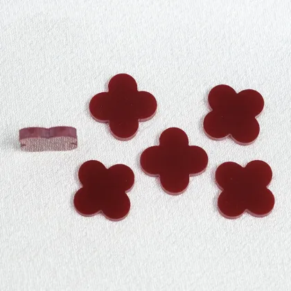 Synthetic Turquoise Four-Leaf Clover Burgundy Turquoise