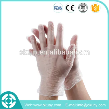 vinyl gloves powder free 3.5 g for M size clear