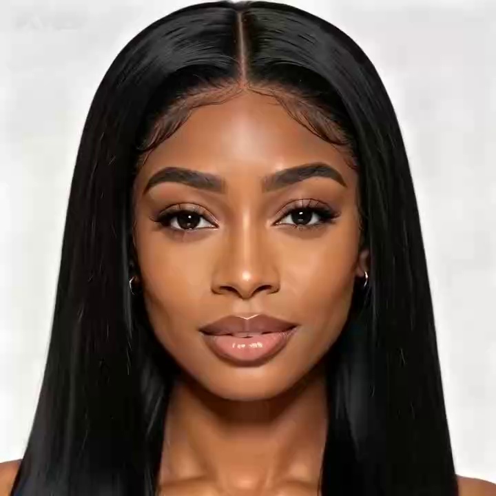 Brazilian Human Hair Lace Front Wig Straight Hair For Black Women