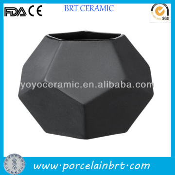 Small Matte Black Ceramic Vase