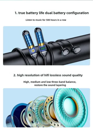 Type-C Charging Magnetic MP3 Wireless Stereo Sports Neckband K-Song Headphone with LED Display