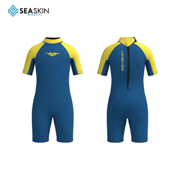 Pelle di pelle di marina un pezzo per bambini con la muta in neoprene zip