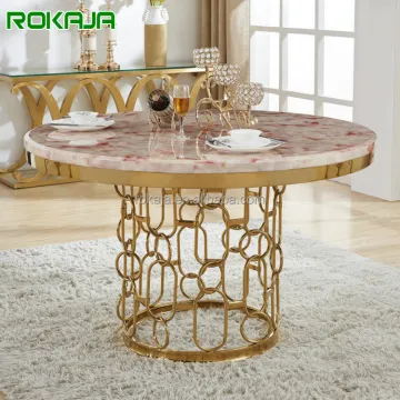 Luxury Round Marble Top Wedding Banquet Dining Table Sets