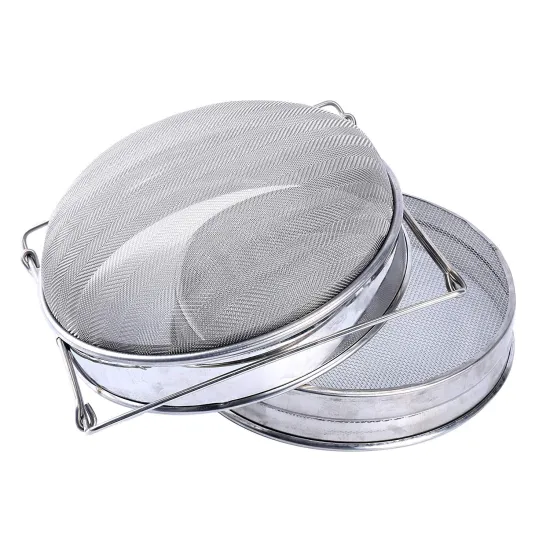 Stainless Steel Double Sieve Honey Strainer - Bee Keeping Filter Equipment