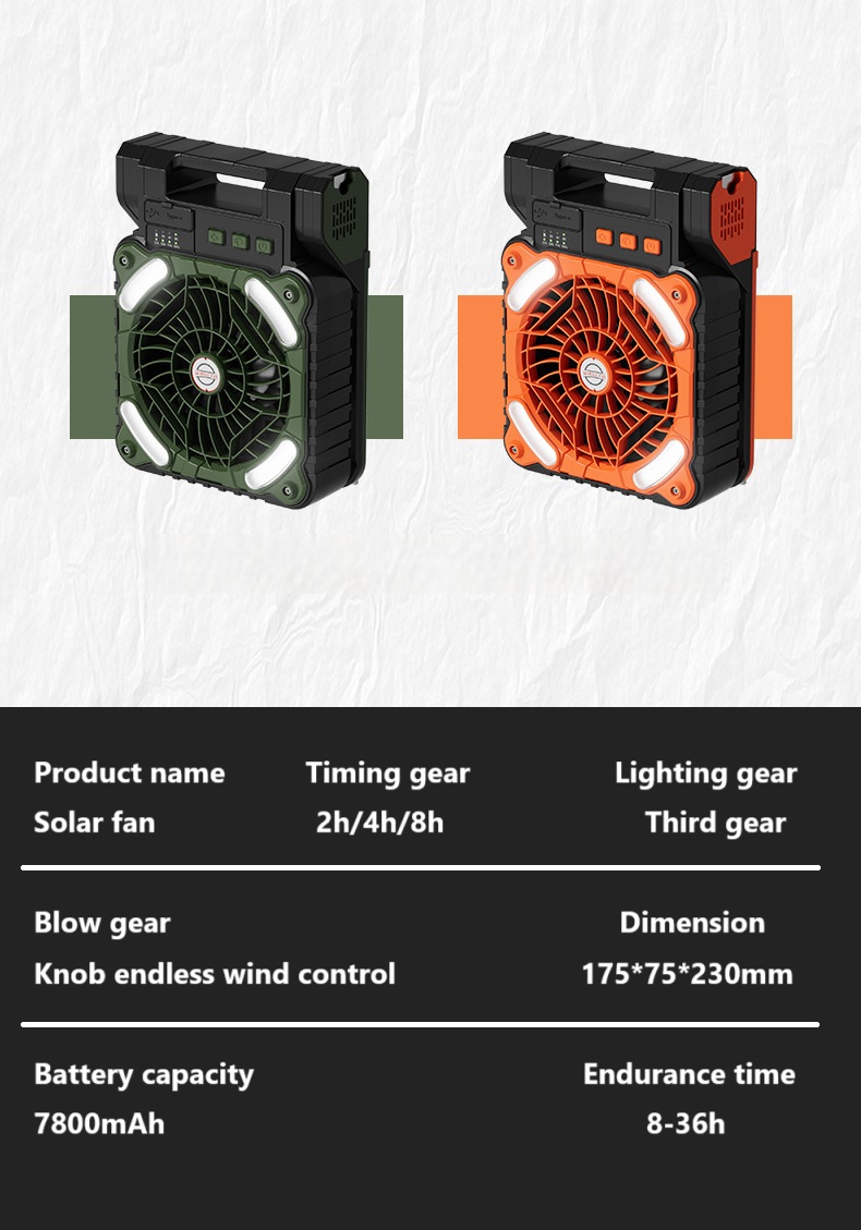 solar fan with battery