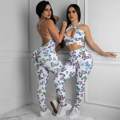 Printed Yoga Sets Women Active Wear