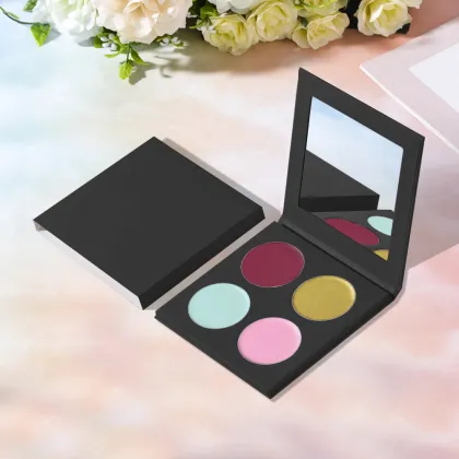 Custom Logo 4-Color Pressed Mineral Powder Face Contour Highlight Palette