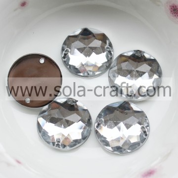 16mm Acrylic Clear Faceted Octagon Bead Mirror Effect