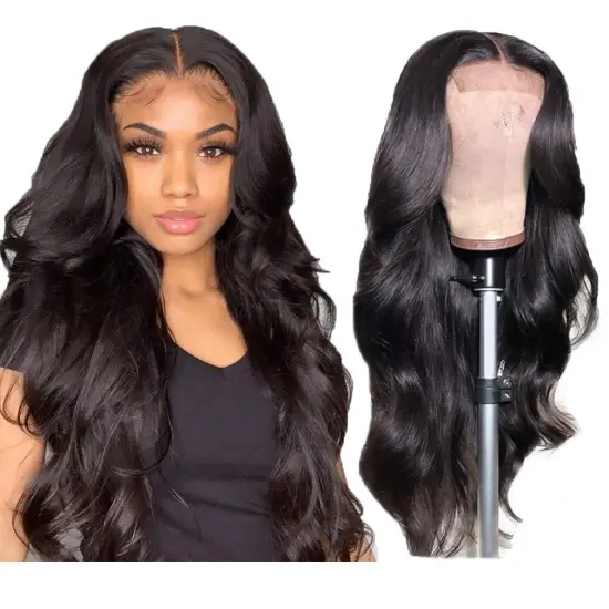 150% 180% Density HD Front Lace Human Hair Wigs For Black Women Wholesale Brazilian Virgin Hair Transparent Lace Front Wigs