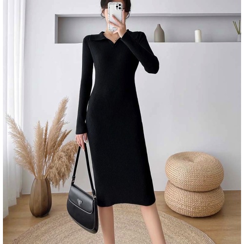 Frauen Pullover Bodycon Midi Pullover Kleid