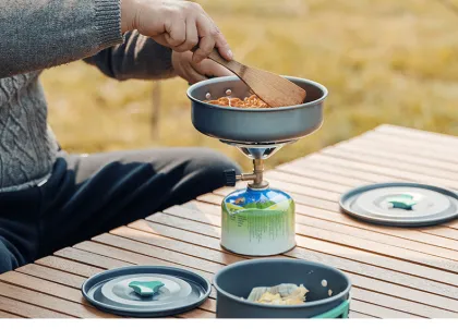 Outdoor Camping Integrated Stove - Mountaineering Gas Stove Set for Picnic