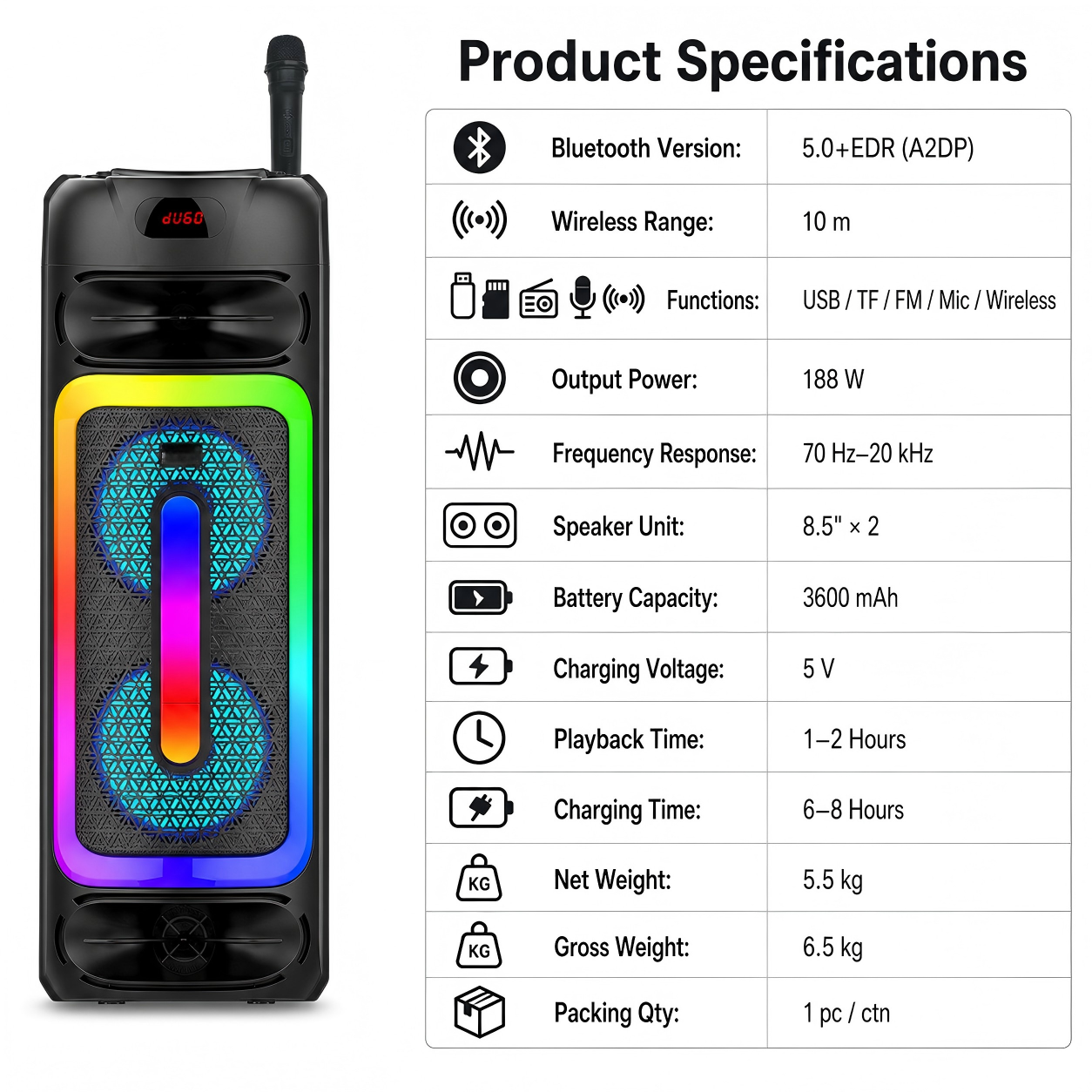 RGB party speaker
