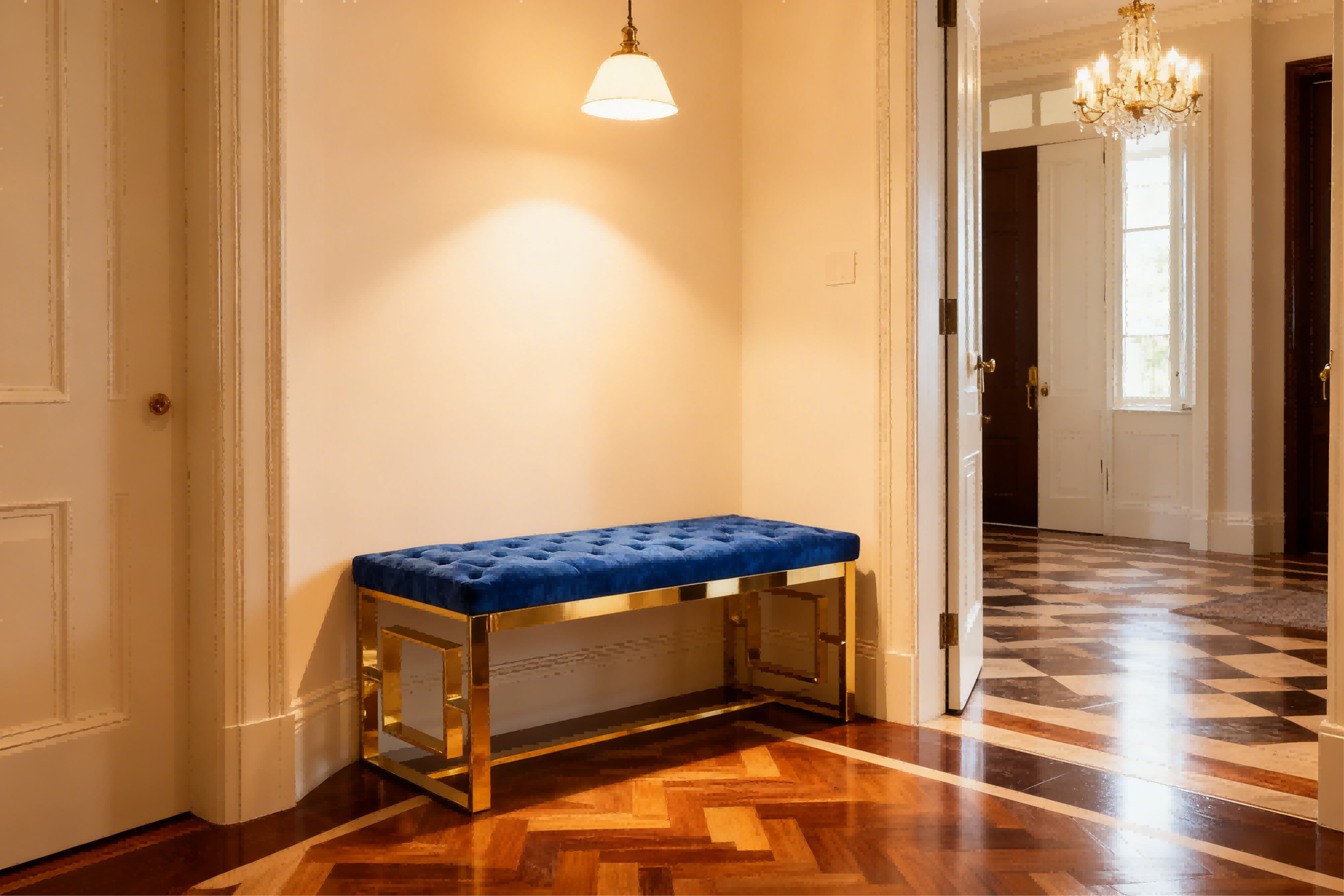 TL-AB07G velvet entry bench 3