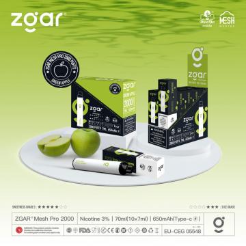 Хорошие продажи одноразовые вейп Zgar Max 2000 Puffs