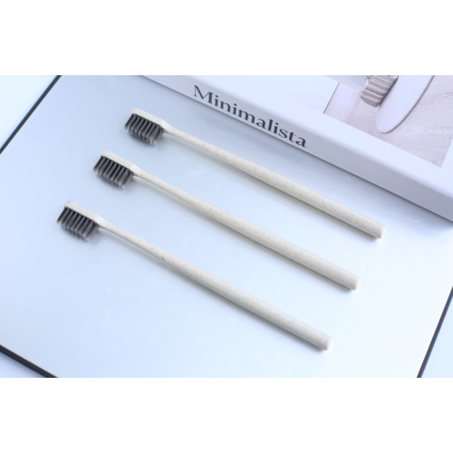 Disposable wheat straw handle adult toothbrush