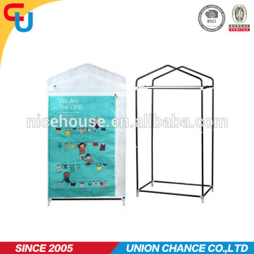 House shape non woven steel kids plastic wardrobe