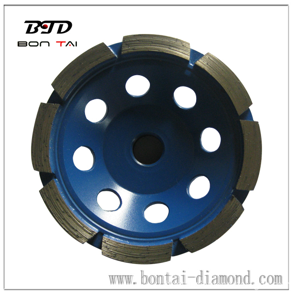 Premium dry cutting diamond cup wheel with single row 