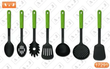 7 PCS Nylon kitchen Tools Set with Green Handle