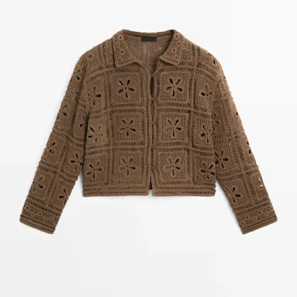 Women's crochet knitted cardigan