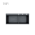 Large Undermount Workstation Double Bowl SUS304 Stainless Steel Nano Multifunction Kitchen Sink with Three Holes - High-Quality