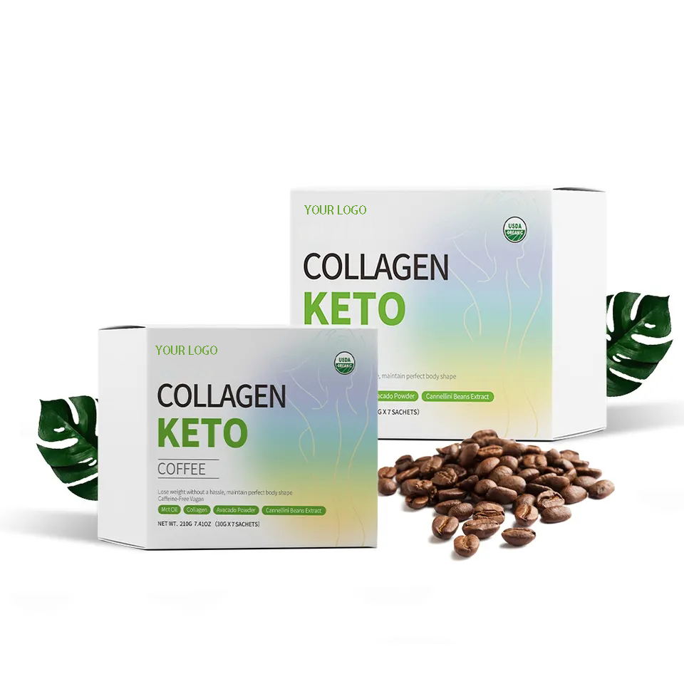 Pierderea în greutate Suport de colagen Keto Slimming Coffee Pudră