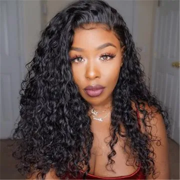 Unprocessed Brazilian Human Hair Full Lace Wig OEM Vendors Water Wave Virgin Cuticle Aligned Full Swiss Lace 100% Human Hair Wig