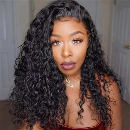 Unprocessed Brazilian Human Hair Full Lace Wig OEM Vendors Water Wave Virgin Cuticle Aligned Full Swiss Lace 100% Human Hair Wig