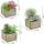 Mini assortiment de fausses succulentes vertes dans des pots