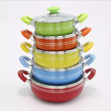 Colorful Nonstick Aluminum Soup Pots and Casserole Induction Cookware Sets