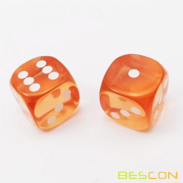 14.5MM Printing Precision Dice Translucent Orange 0.57inch