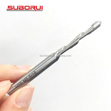 SUBORUI 3/16 inch Guide Point Tip HSS M2 Drywall Spiral Saw Cutting Bits for Rotozip Cutouts