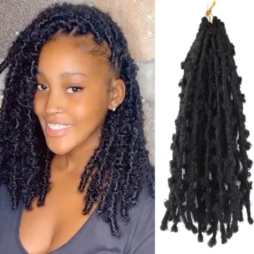 Butterfly Locs Crochet Hair Pre Looped Bob Distressed Locs Crochet Braids  Synthetic Hair Extension
