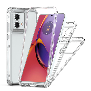 Custodia per telefono trasparente 3 in 1 per motorola moto g35/g55/g75/g85
