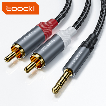 Durable Nylon Braided 3.5mm Male to 2RCA Audio Cable