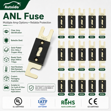 Pièces de rechange d'OEM de fusible d'ANL, pièces de plate-forme de travail aérien, fusible Audio plaqué or ANL 40-500A