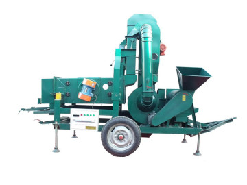 Wheat seed cleaning machine with wheat huller