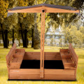 Wooden Sandbox with Canopy foldable sandbox for children