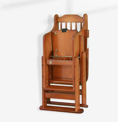 Adjustable Height Wooden Folding Dining Chair for Children