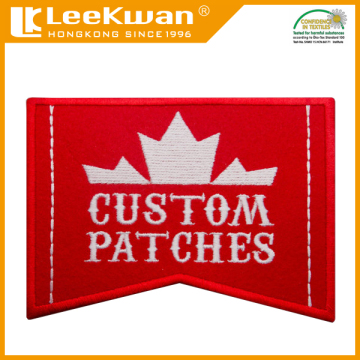 Heat-cut Red Custom Patches with iron-on backing