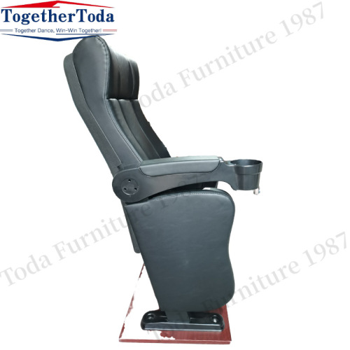 Foldable theater chairs with cup holders for theaters