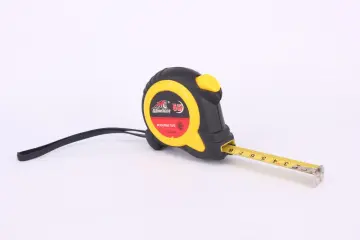 Black rubber coated yelllow abs case steel measuring tape 5m self-lock tape measure
